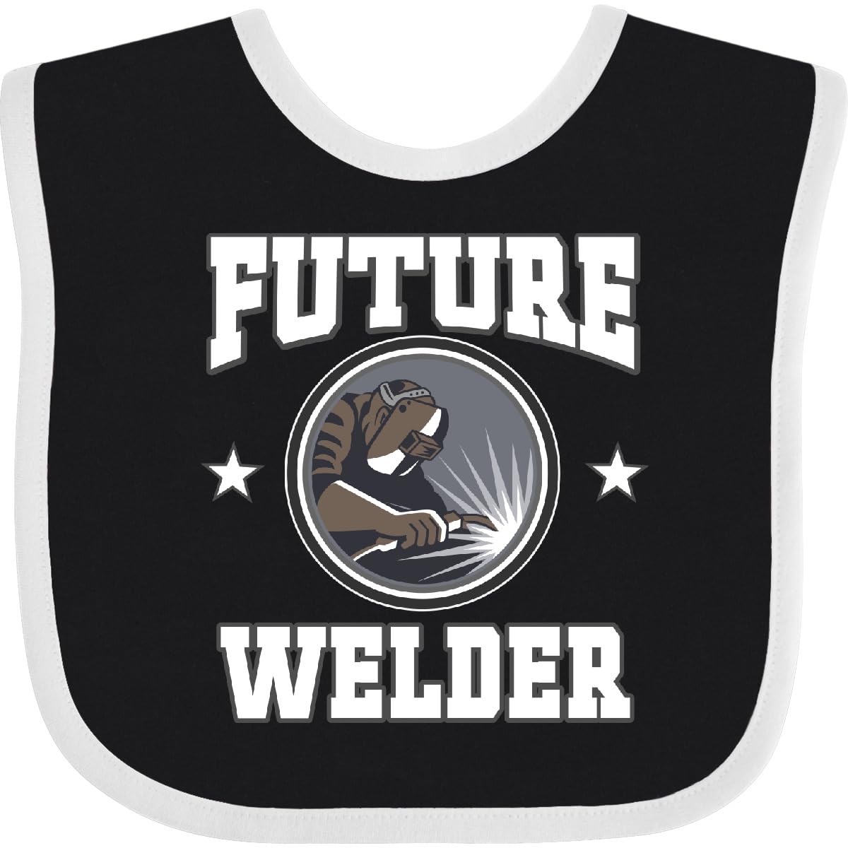 inktastic Welding Future Welder Fabricator Baby Bib Black and White 3375e