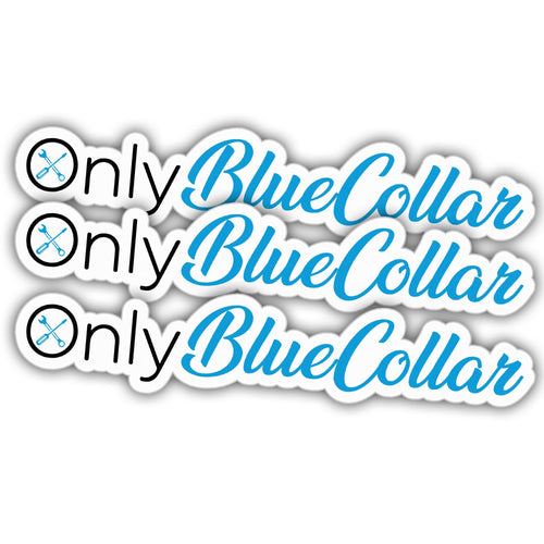 (3pcs) Blue Collar Stickiers Funny Only Blue Collar Welder Welding Contructor Lineman Vinyl Stickers Weather-Resistant Sticker for Water Bottles Laptop Window Car 3pcs Size 3"